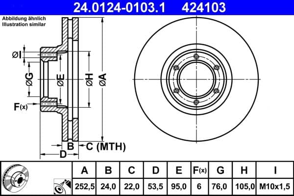 Disc frana ATE 24.0124-0103.1