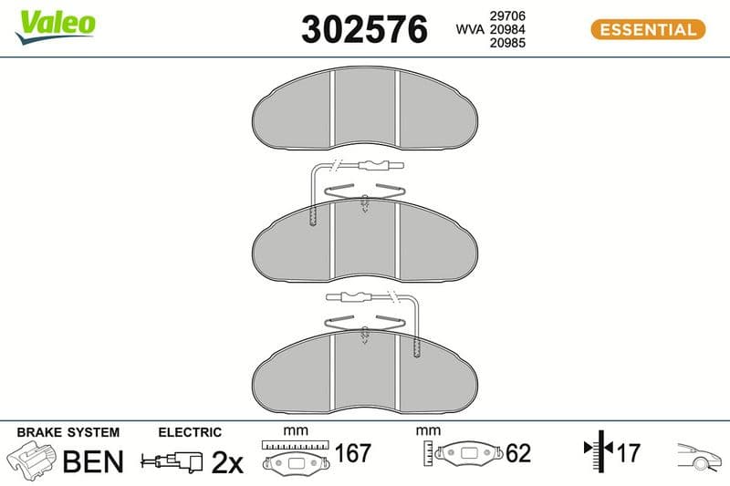 set placute frana,frana disc VALEO 302576