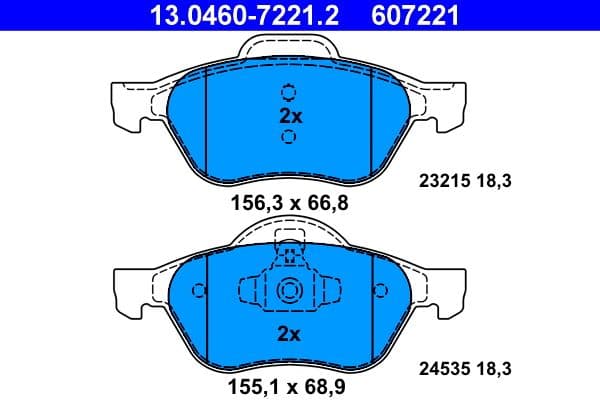 set placute frana,frana disc ATE 13.0460-7221.2