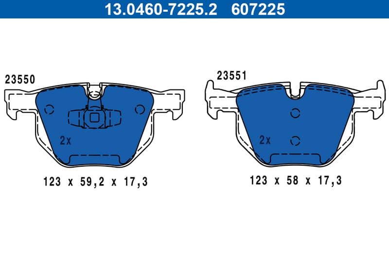 set placute frana,frana disc ATE 13.0460-7225.2