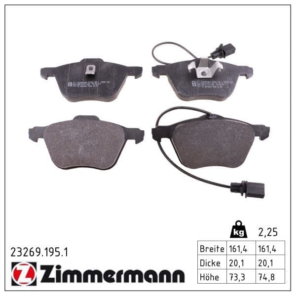 set placute frana,frana disc ZIMMERMANN 23269.195.1