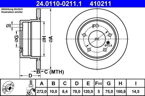 Disc frana ATE 24.0110-0211.1