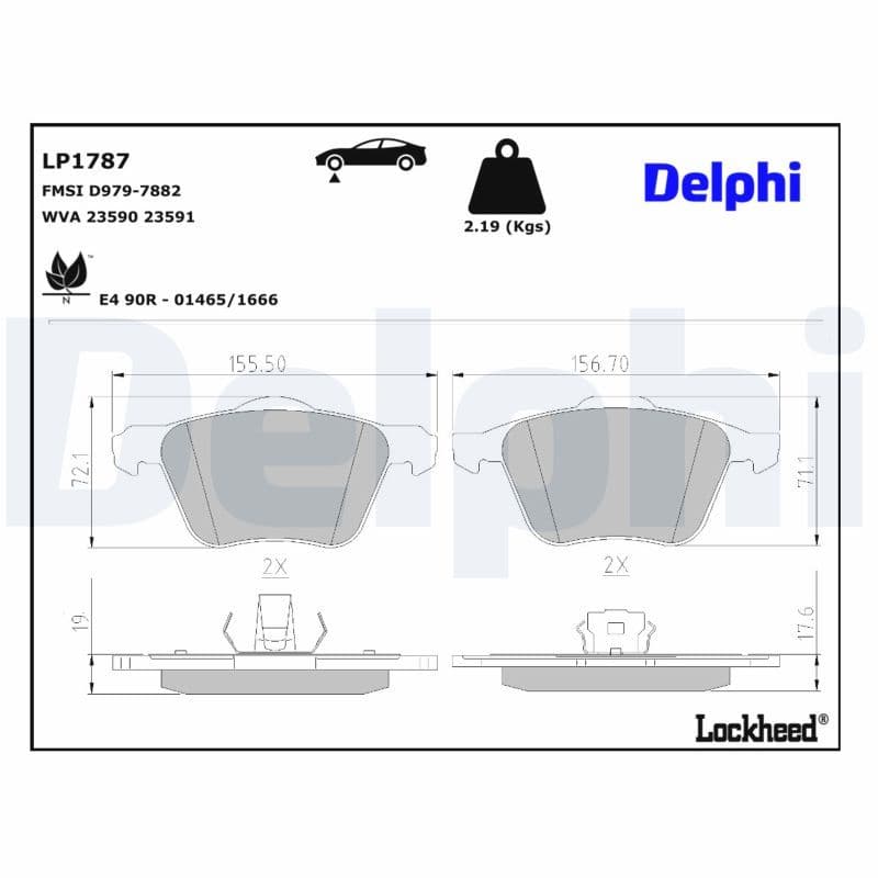 set placute frana,frana disc DELPHI LP1787