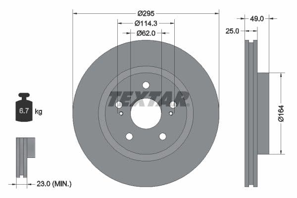 Disc frana TEXTAR 92156500