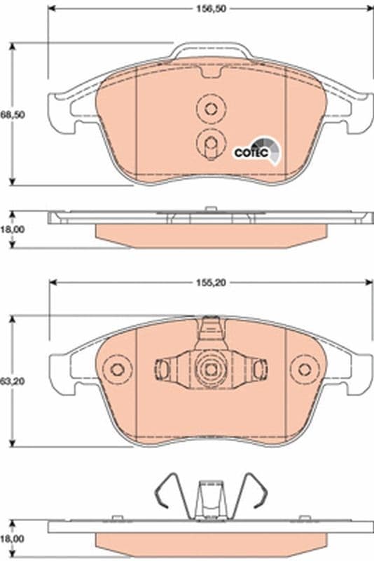 set placute frana,frana disc TRW COTEC GDB1808