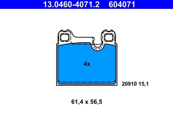 set placute frana,frana disc ATE 13.0460-4071.2