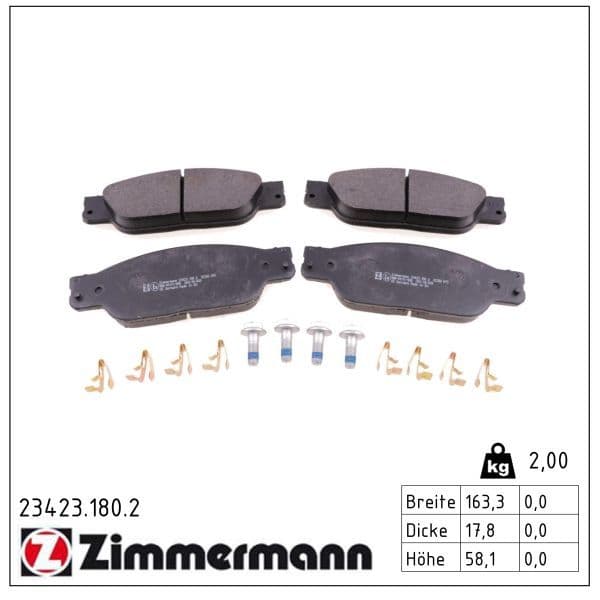 set placute frana,frana disc ZIMMERMANN 23423.180.2