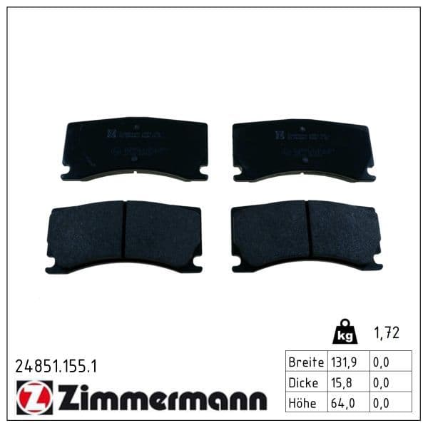 set placute frana,frana disc ZIMMERMANN 24851.155.1