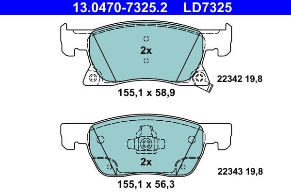 set placute frana,frana disc ATE Ceramic 13.0470-7325.2