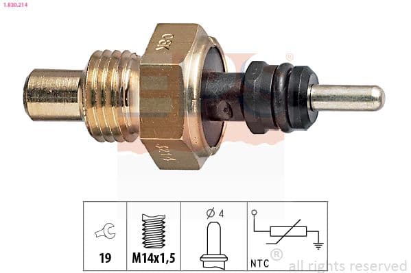 senzor,temperatura lichid de racire EPS Made in Italy - OE Equivalent 1.830.214