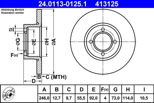Disc frana ATE 24.0113-0125.1
