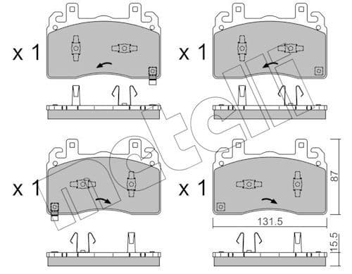set placute frana,frana disc METELLI 22-1377-0