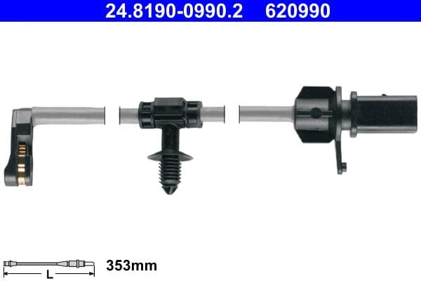 senzor de avertizare,uzura placute de frana ATE 24.8190-0990.2