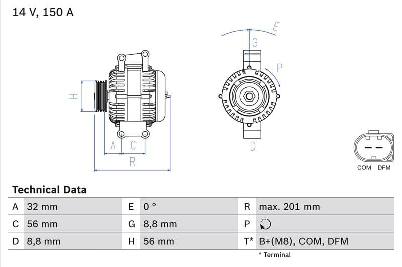 Generator / Alternator BOSCH 0 986 046 300