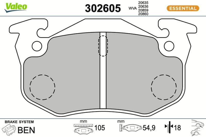 set placute frana,frana disc VALEO 302605