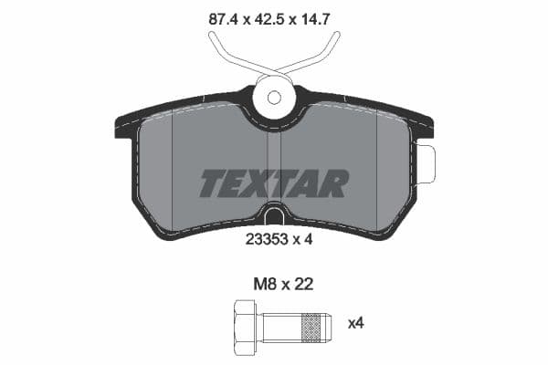 set placute frana,frana disc TEXTAR 2335301