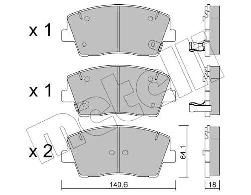 set placute frana,frana disc METELLI 22-1168-0