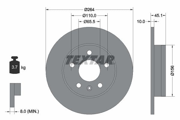 Disc frana TEXTAR PRO 92277303