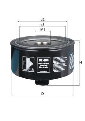 Filtru ulei MAHLE OC 404