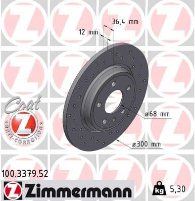 Disc frana ZIMMERMANN SPORT Z 100.3379.52