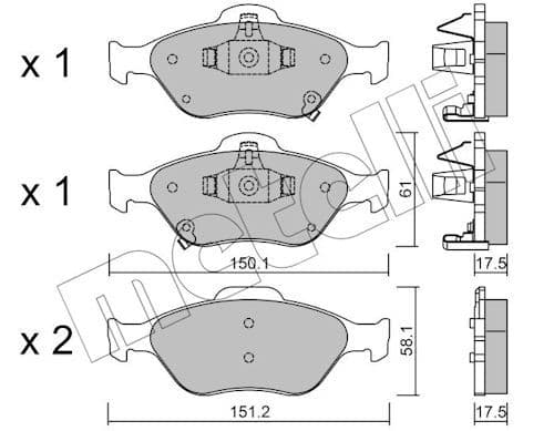 set placute frana,frana disc METELLI 22-0316-1