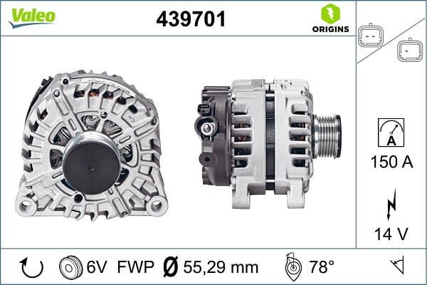 Generator / Alternator VALEO ORIGINS NEW OE TECHNOLOGY 439701