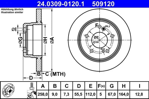 Disc frana ATE PowerDisc 24.0309-0120.1
