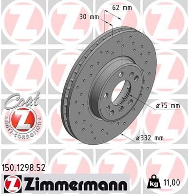 Disc frana ZIMMERMANN SPORT Z 150.1298.52