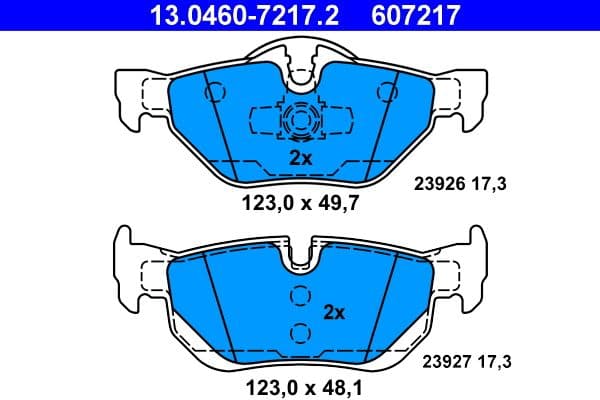 set placute frana,frana disc ATE 13.0460-7217.2