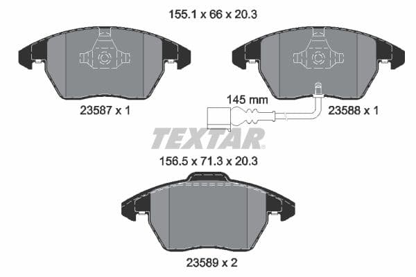 set placute frana,frana disc TEXTAR Q+ 2358701