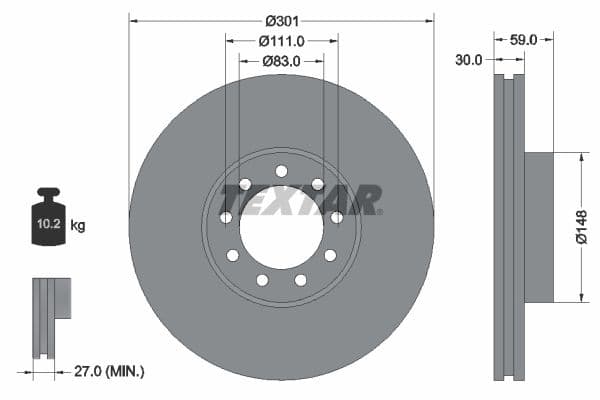 Disc frana TEXTAR PRO 93177603