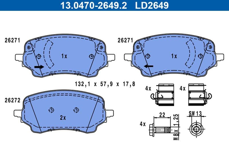 set placute frana,frana disc ATE Ceramic 13.0470-2649.2
