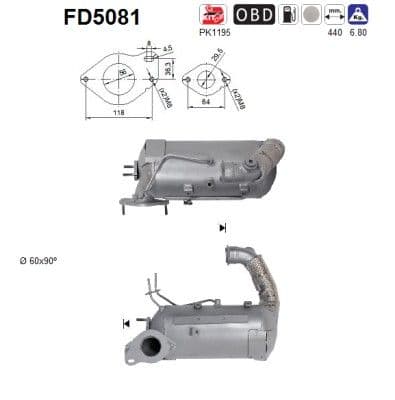 Filtru funingine/particule, sist.de esapament AS-PL FD5081
