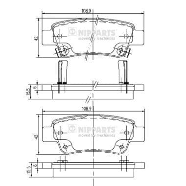set placute frana,frana disc NIPPARTS N3614019