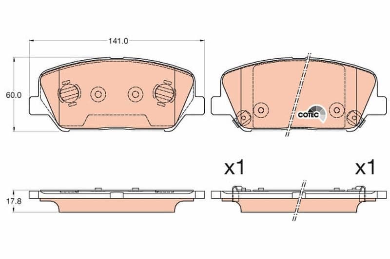 set placute frana,frana disc TRW COTEC GDB3582