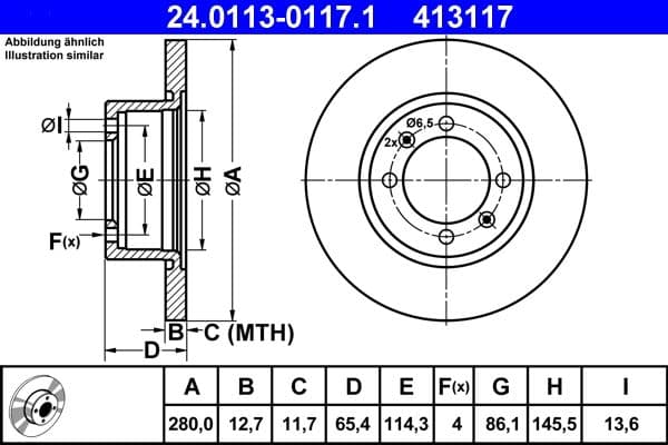 Disc frana ATE 24.0113-0117.1