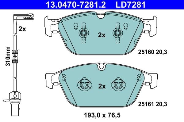 set placute frana,frana disc ATE Ceramic 13.0470-7281.2