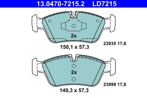 set placute frana,frana disc ATE Ceramic 13.0470-7215.2