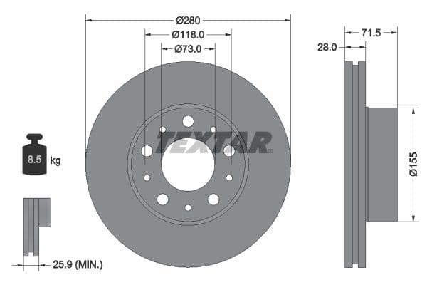 Disc frana TEXTAR PRO 92286103
