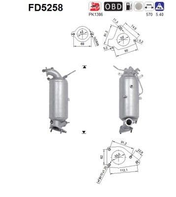 Filtru funingine/particule, sist.de esapament AS-PL FD5258