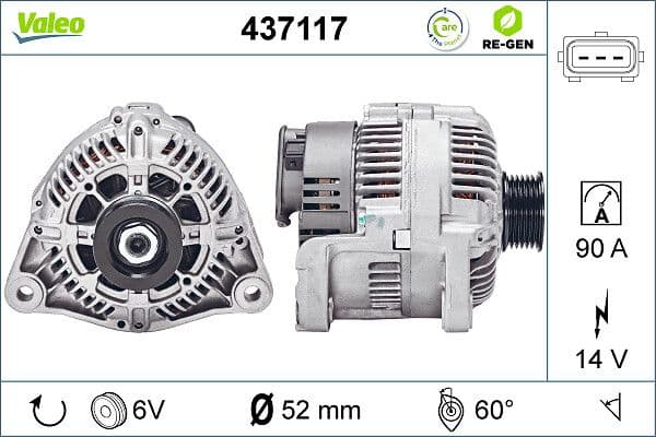 Generator / Alternator VALEO RE-GEN REMANUFACTURED 437117
