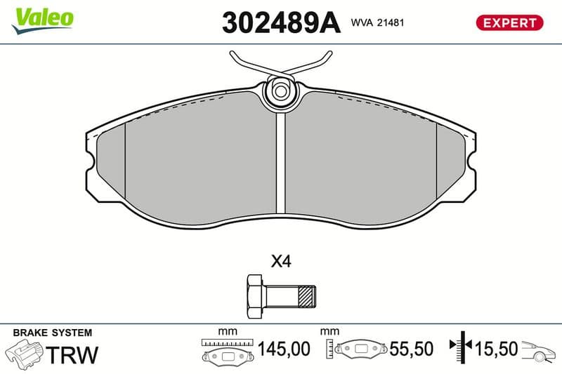 set placute frana,frana disc VALEO 302489A
