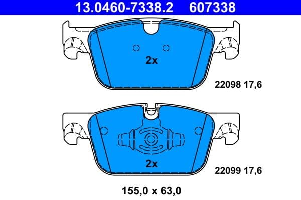 set placute frana,frana disc ATE 13.0460-7338.2