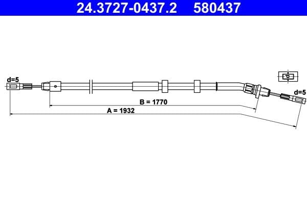 Cablu, frana de parcare ATE 24.3727-0437.2