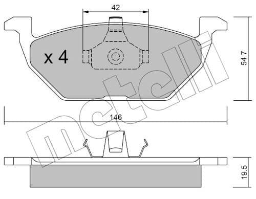 set placute frana,frana disc METELLI 22-0211-0