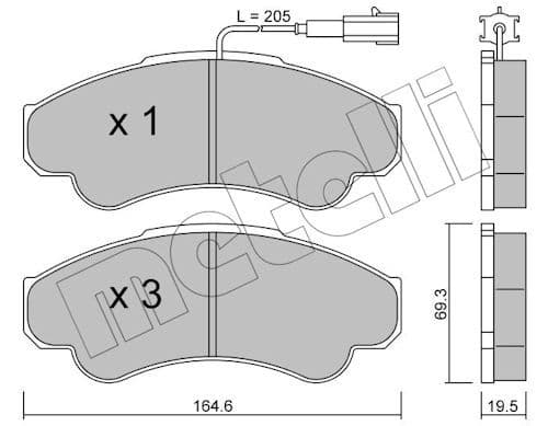 set placute frana,frana disc METELLI 22-0326-0