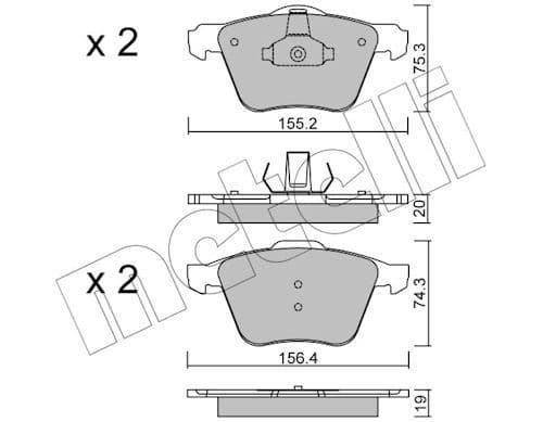 set placute frana,frana disc METELLI 22-0599-1