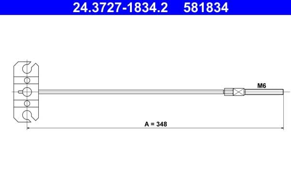 Cablu, frana de parcare ATE 24.3727-1834.2