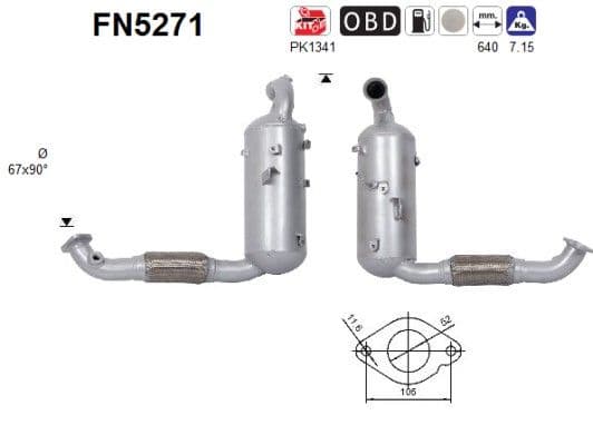 Filtru funingine/particule, sist.de esapament AS-PL FN5271