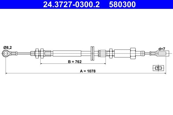 Cablu, frana de parcare ATE 24.3727-0300.2